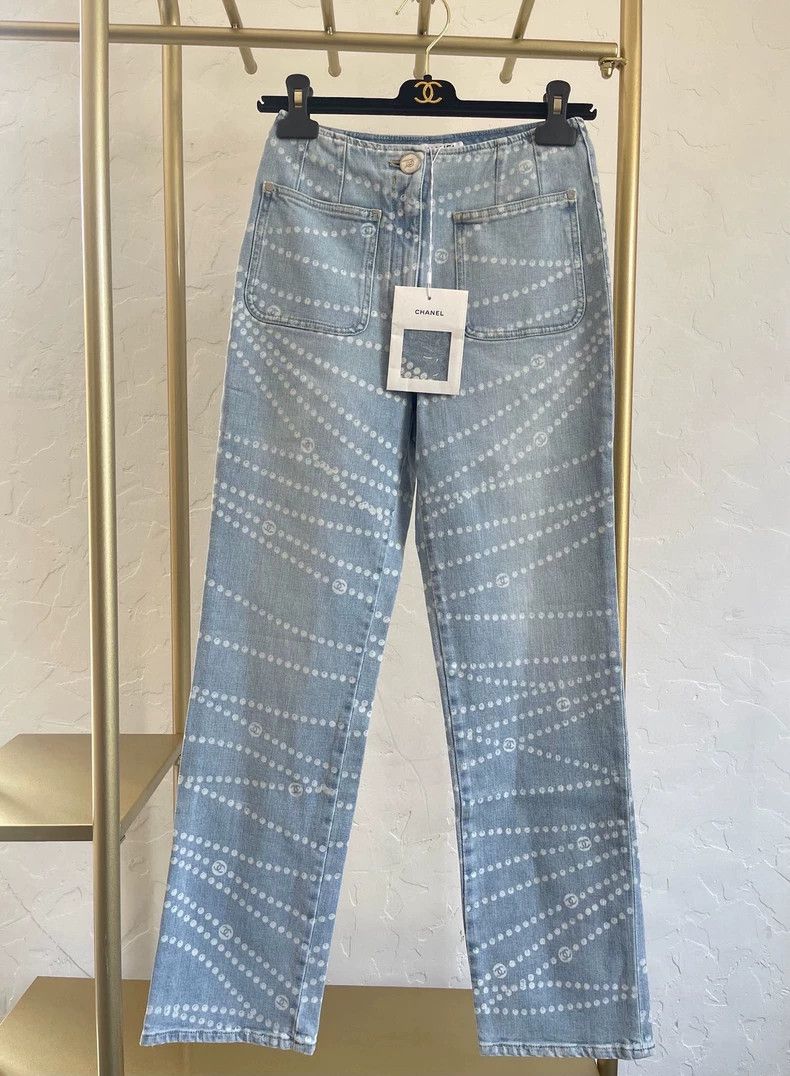 Chanel Chanel 25p light blue pearl jeans Size 24" / US 00 / IT 34 - 1 Thumbnail