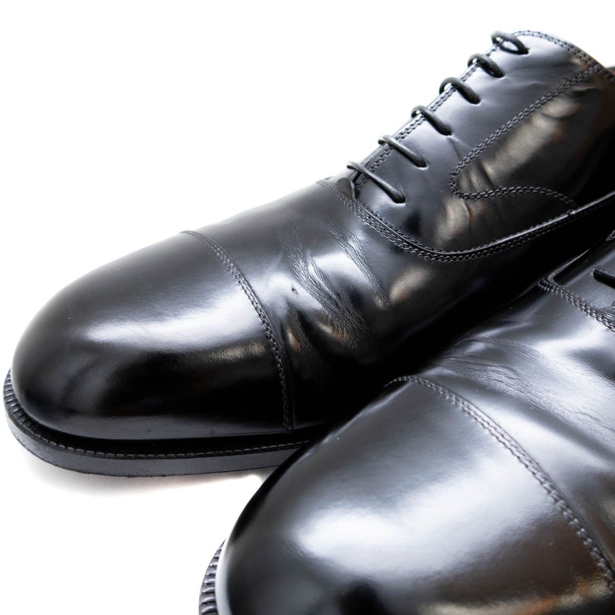 Salvatore Ferragamo Salvatore Ferragamo Padova Black Calf Leather Cap Toe Shoes Size US 11 / EU 44 - 7 Thumbnail