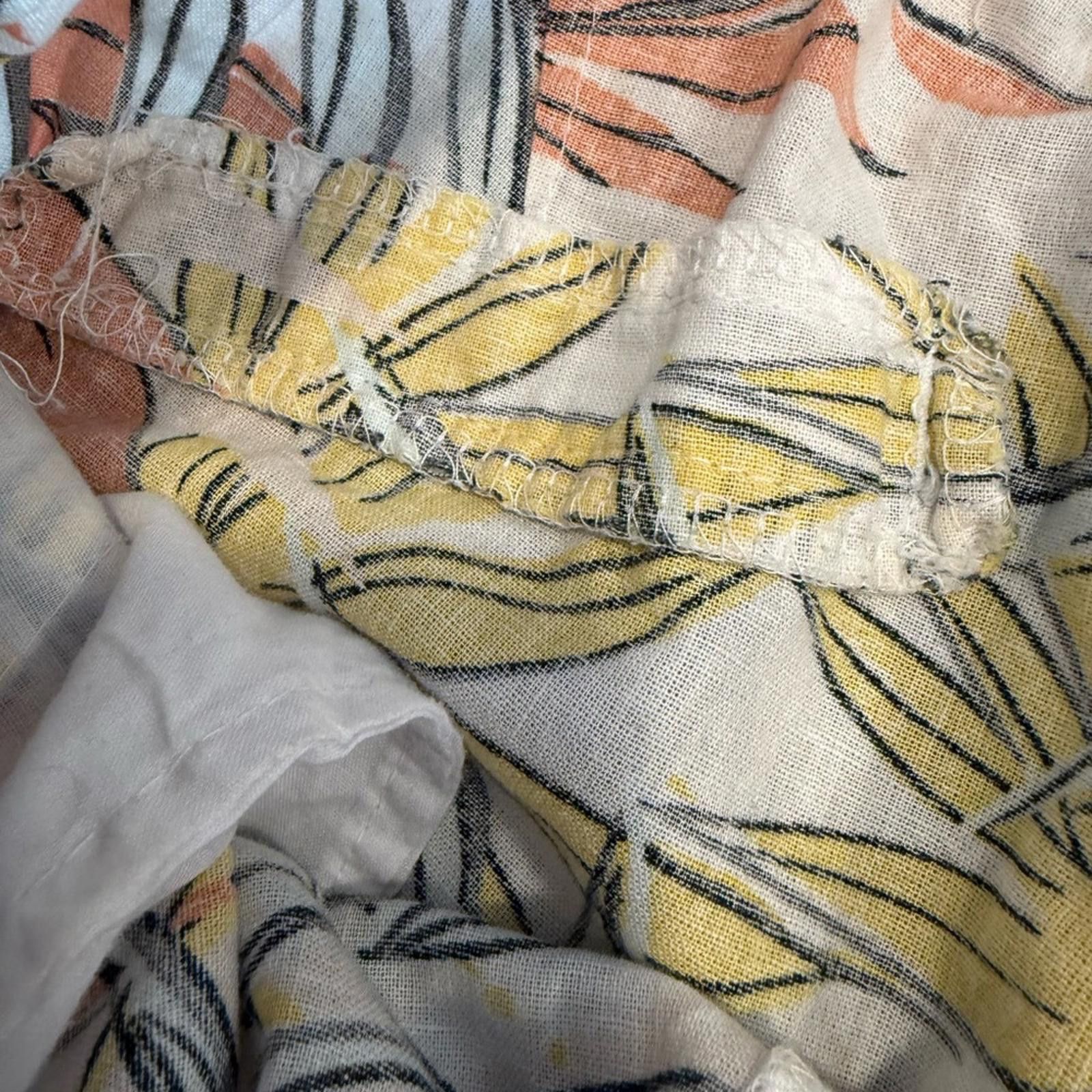 Marine Serre Serra tropical floral cotton linen cropped pants SZ SM Size 28" / US 6 / IT 42 - 5 Thumbnail