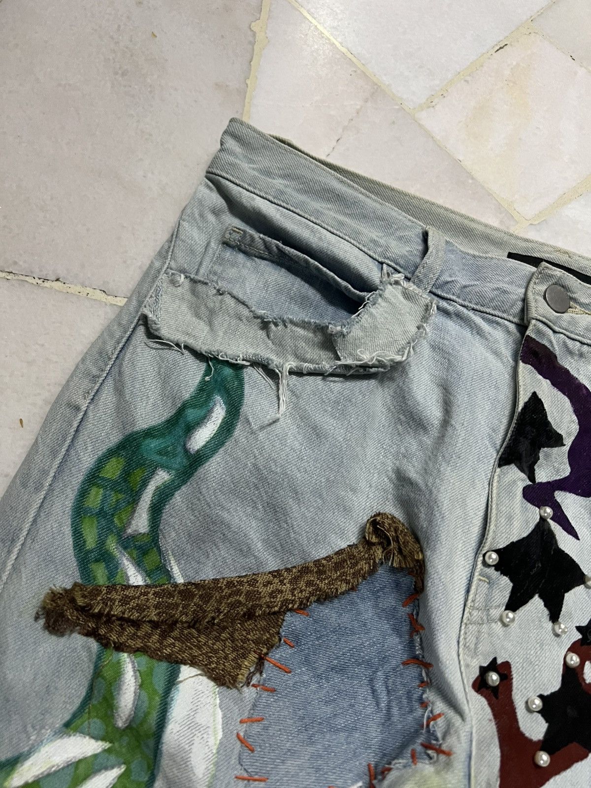 If Six Was Nine × Seditionaries × Uniqlo UNIQLO CROPPED PUNK JEANS Size US 30 / EU 46 - 8 Thumbnail