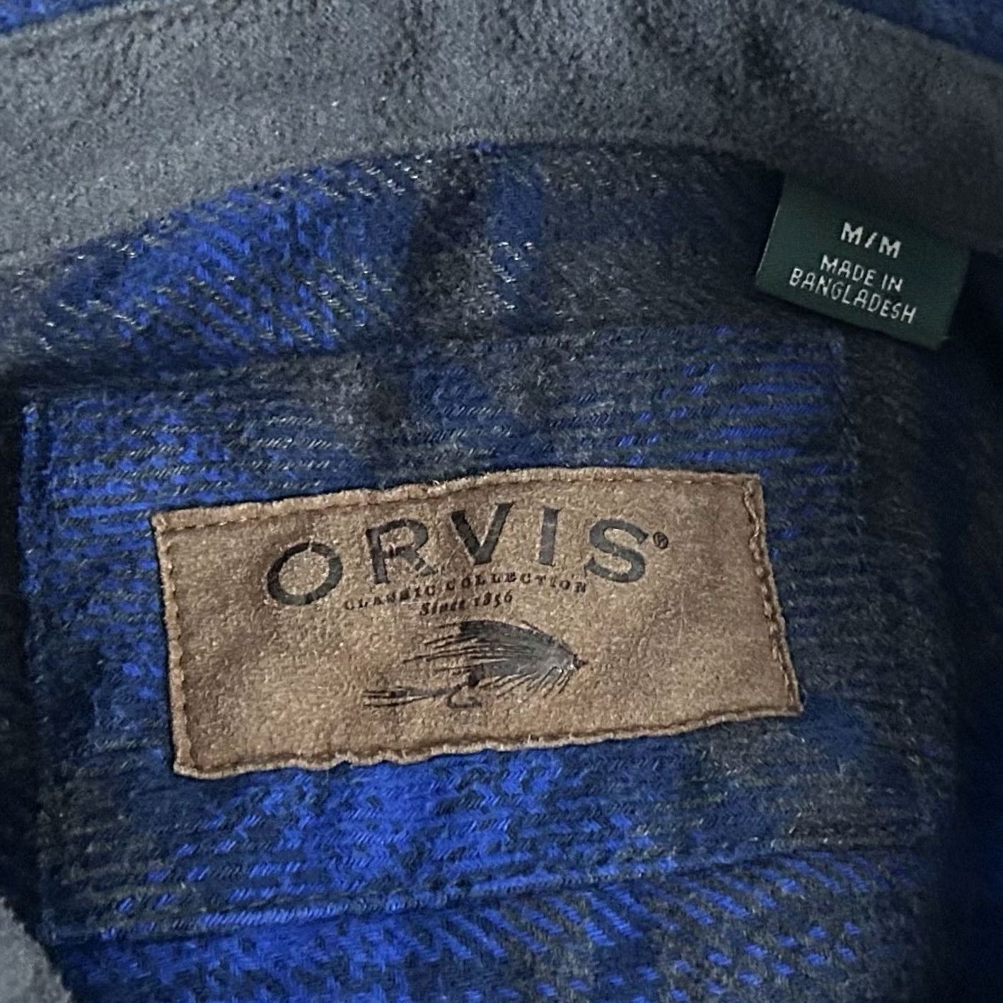 Orvis Orvis Shirt Jacket Shacket Blue Gray Plaid Cotton Flannel Long Sleeve Button-Up M Regular Mens Size US M / EU 48-50 / 2 - 3 Thumbnail
