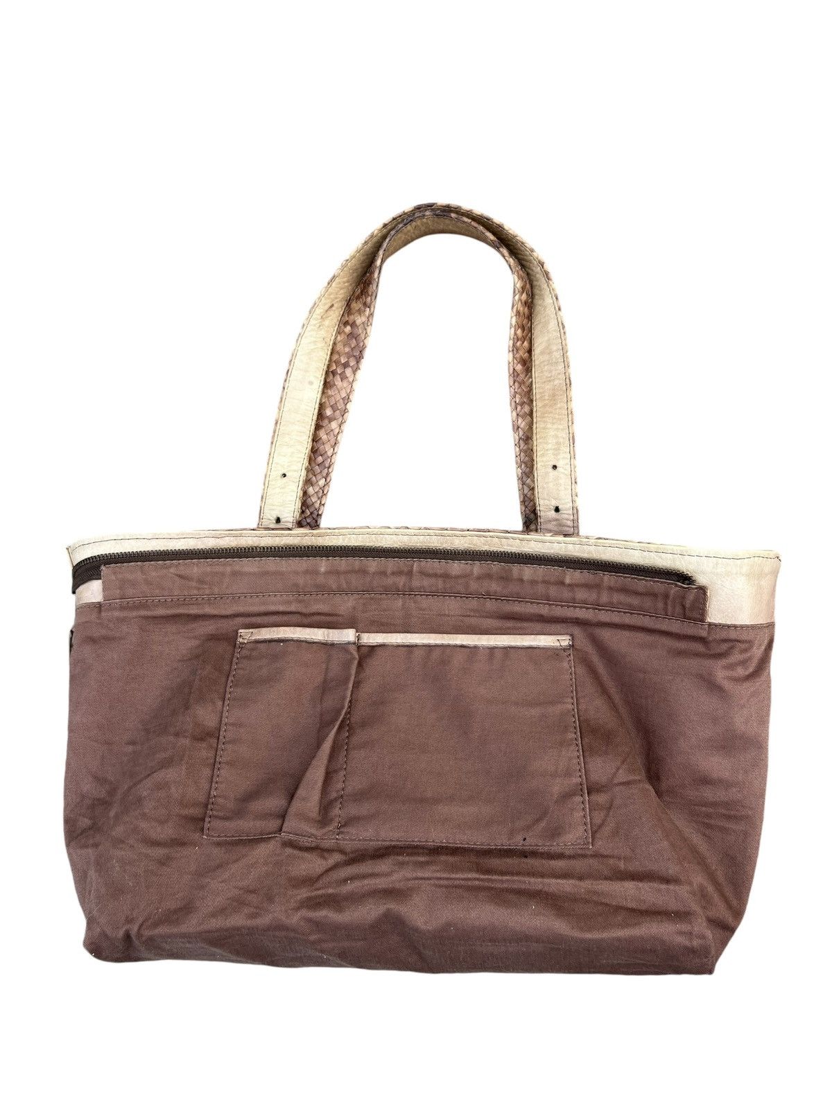 Leather × Vintage Vintage Paolo Masi Fade Patina Leather Intrecciato Tote Bag Size ONE SIZE - 23 Thumbnail