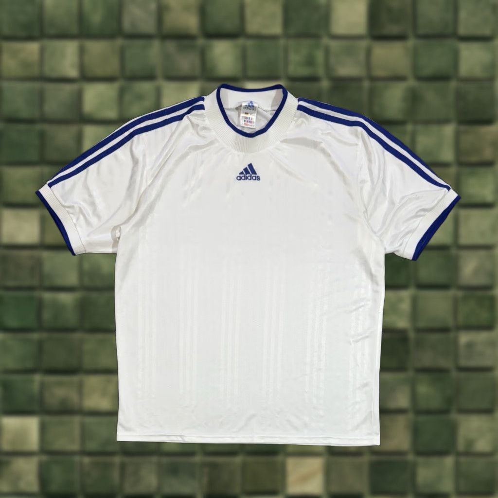 Nike VINTAGE Adidas Template 2000’s White Blue Football Jersey Soccer Shirt L Mens Size US L / EU 52-54 / 3 - 1 Thumbnail