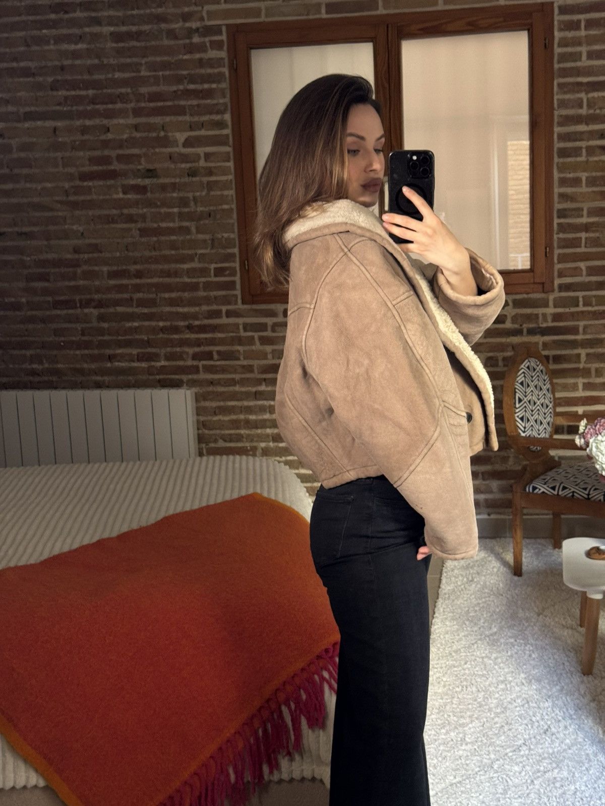 Other Furfuza Shearling Lambskin Jacket Beige Size S / US 4 / IT 40 - 2 Thumbnail