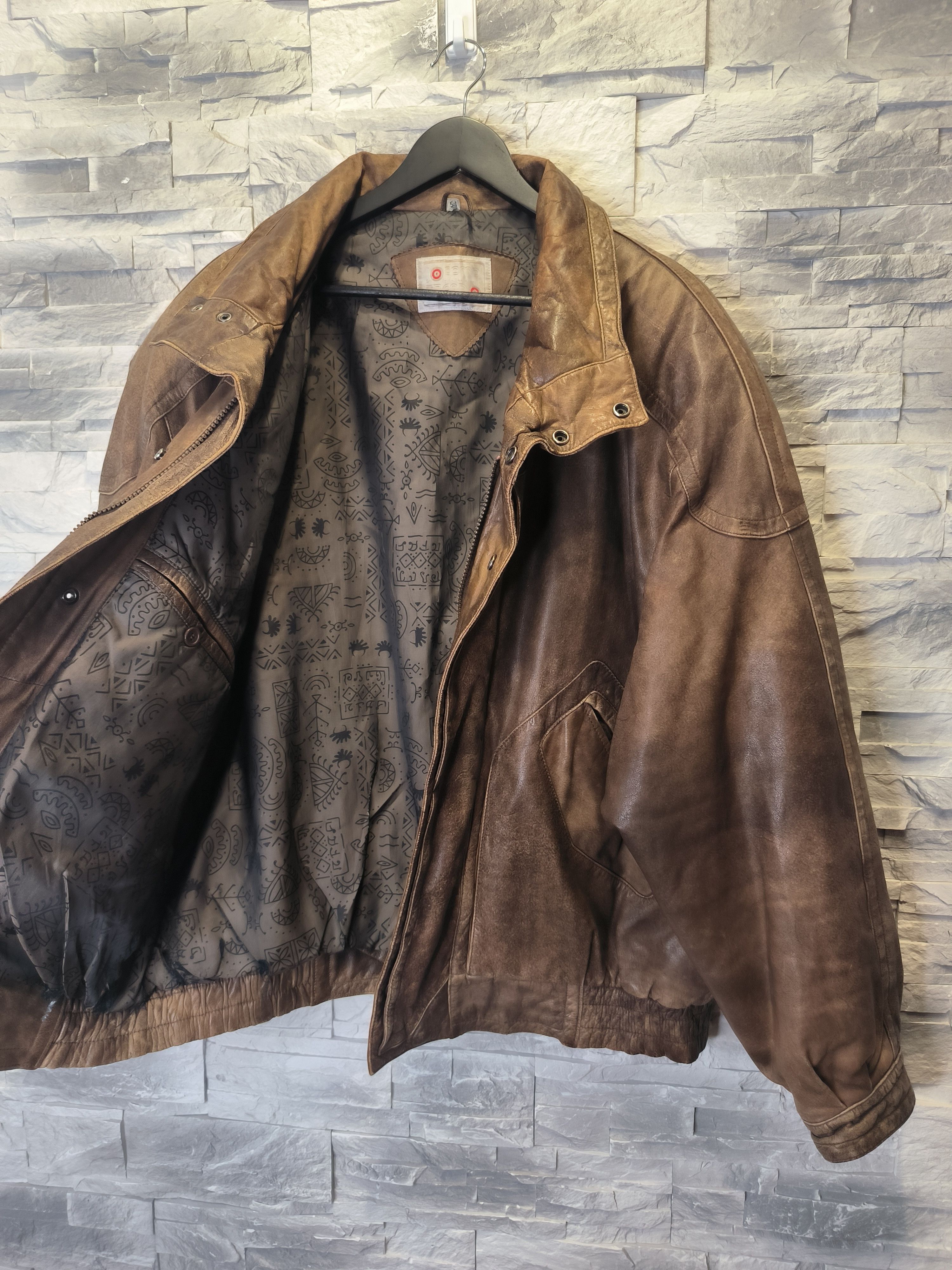 Other Vintage Leather Jacket Bomber Brown Korea Made Size US XL / EU 56 / 4 - 4 Thumbnail
