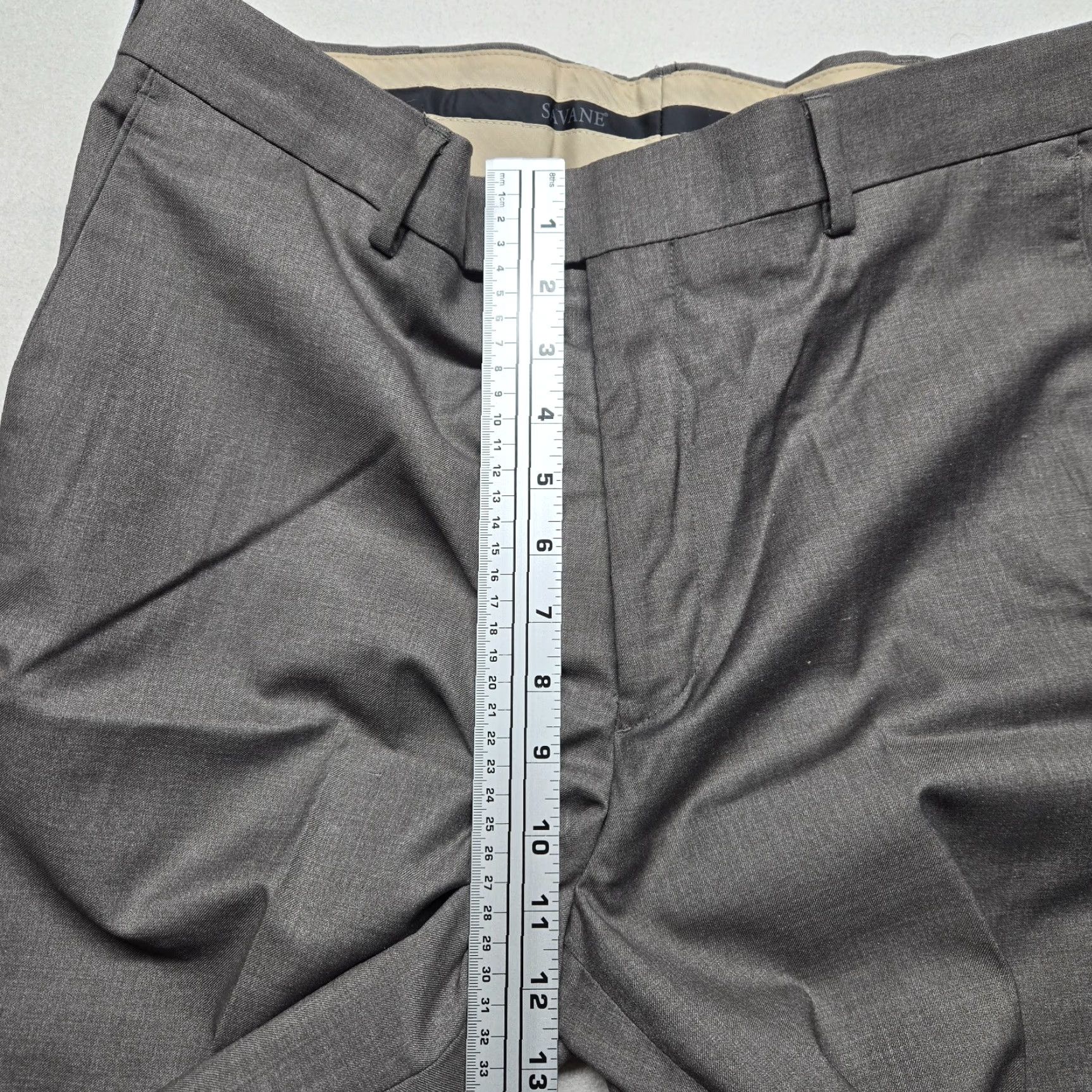 Savane Savane Mens Dress Pants Flat Front Gray Polyester 34 x 30 Adult Regular Straight Size US 34 / EU 50 - 5 Thumbnail
