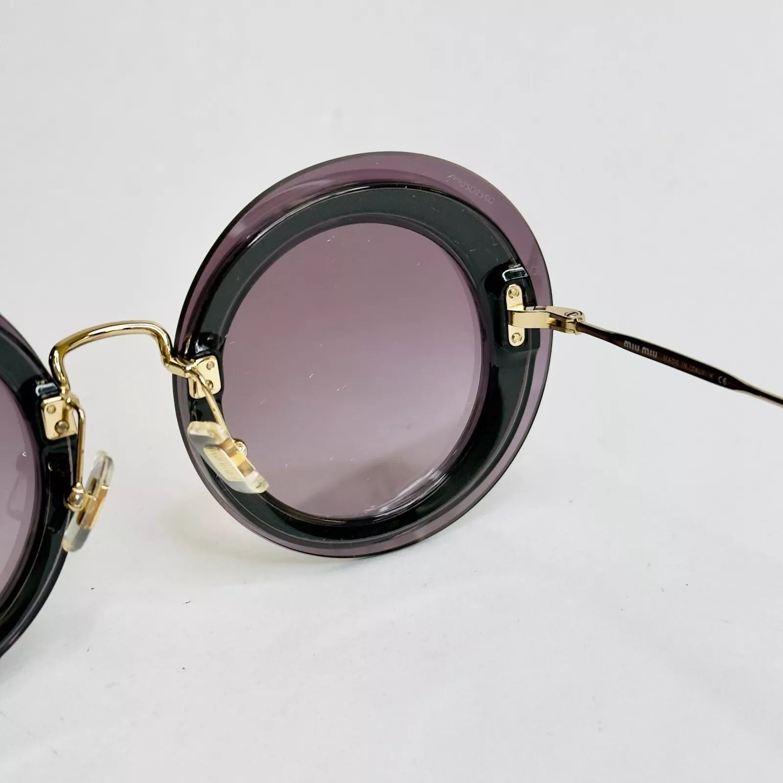 Miu Miu MIU MIU REVEAL 10R Purple Violet Fabric Gold Round MU10RS Size ONE SIZE - 7 Thumbnail