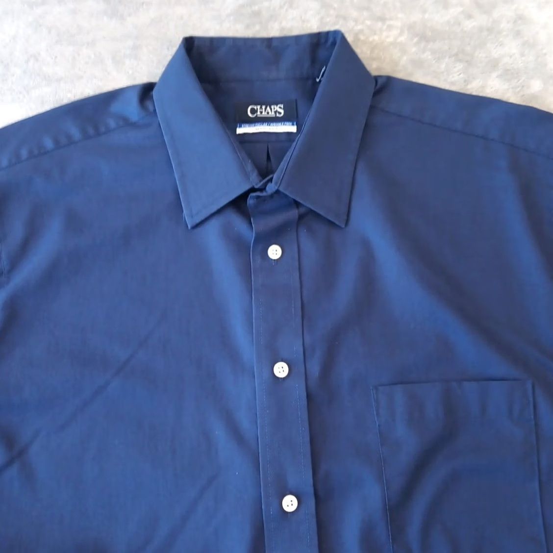 Chaps Chaps Shirt Mens 17.5 Blue Long Sleeve Button Up Cotton Blend Regular Fit Dress Shirt Mens Regular Blue 17.5 Neck Size 17.5 Size US XXL / EU 58 / 5 - 3 Thumbnail