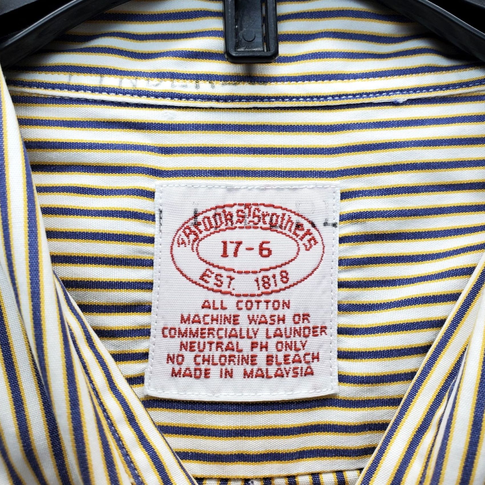 Brooks Brothers Brooks Brothers Dress Shirt Mens 17 Multicolor Striped Long Sleeve Collar Button Down Size 46R - 5 Thumbnail