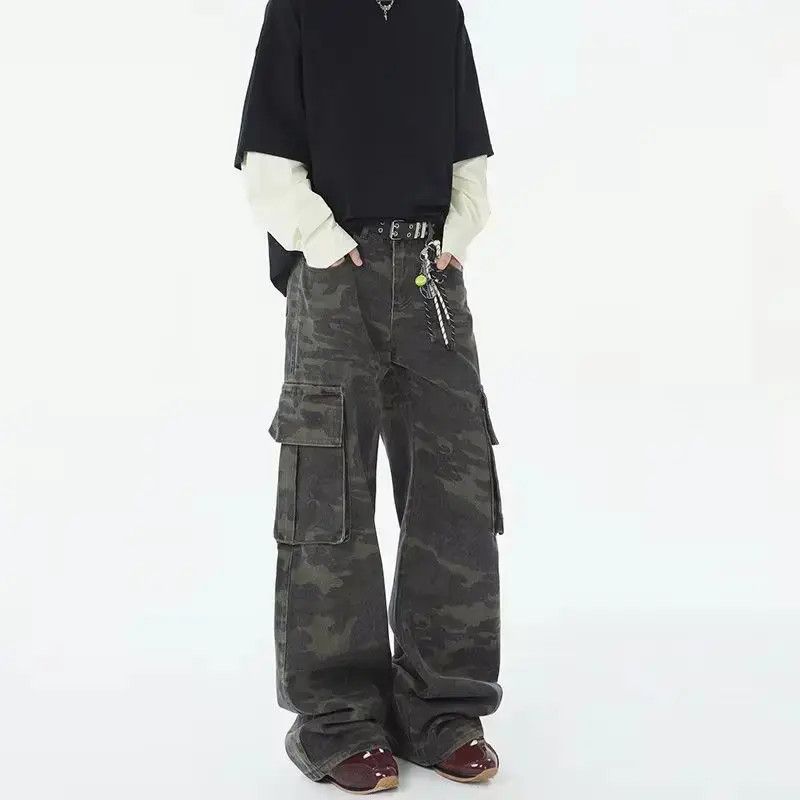 Japanese Brand Retro loose wide leg straight leg casual jeans Size US 32 / EU 48 - 3 Thumbnail