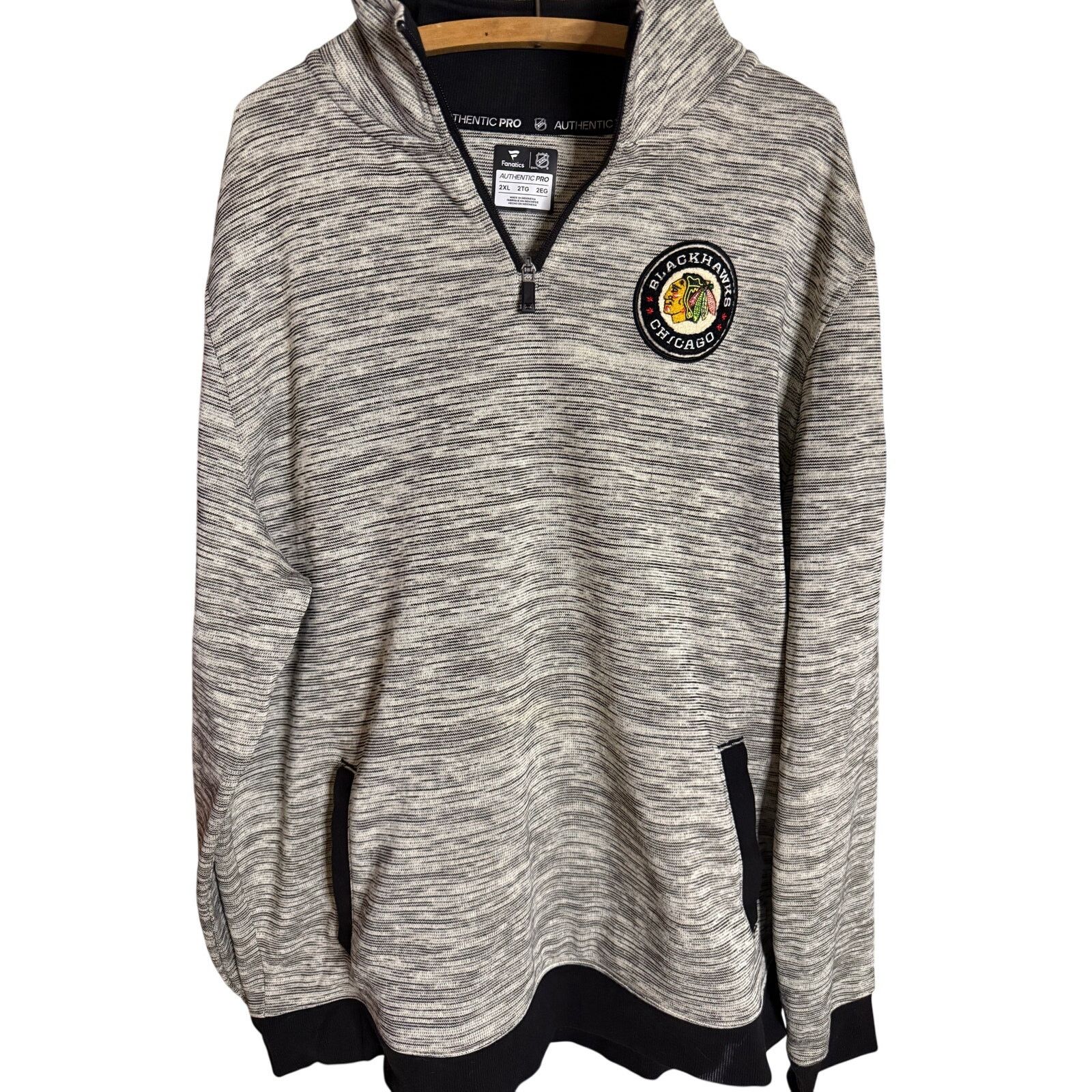 NHL Chicago Blackhawks 1/4 Zip Pullover Size US XXL / EU 58 / 5 - 1 Thumbnail