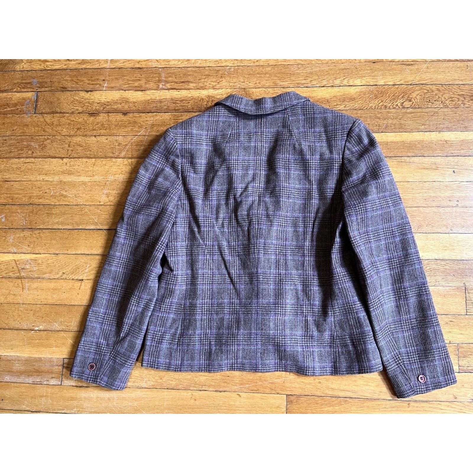Pendleton VINTAGE Pendleton Blazer Women’s 14 Beige Purple Tartan Plaid Shirt Size XL / US 12-14 / IT 48-50 - 7 Thumbnail