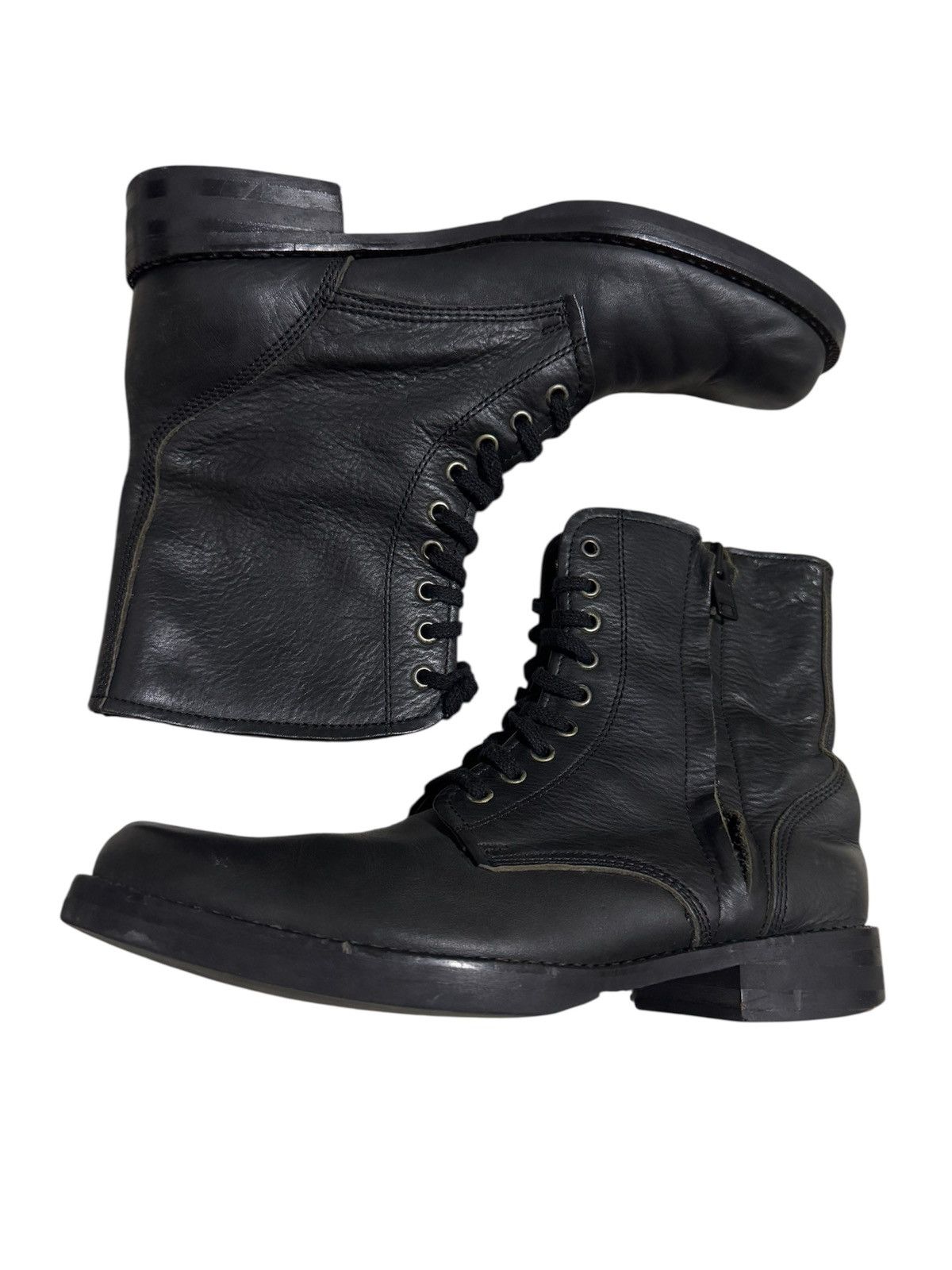 Issey Miyake × Zucca OG Issey Miyake Zucca Leather Zipper Combat Boots Size US 11.5 / EU 44-45 - 2 Thumbnail