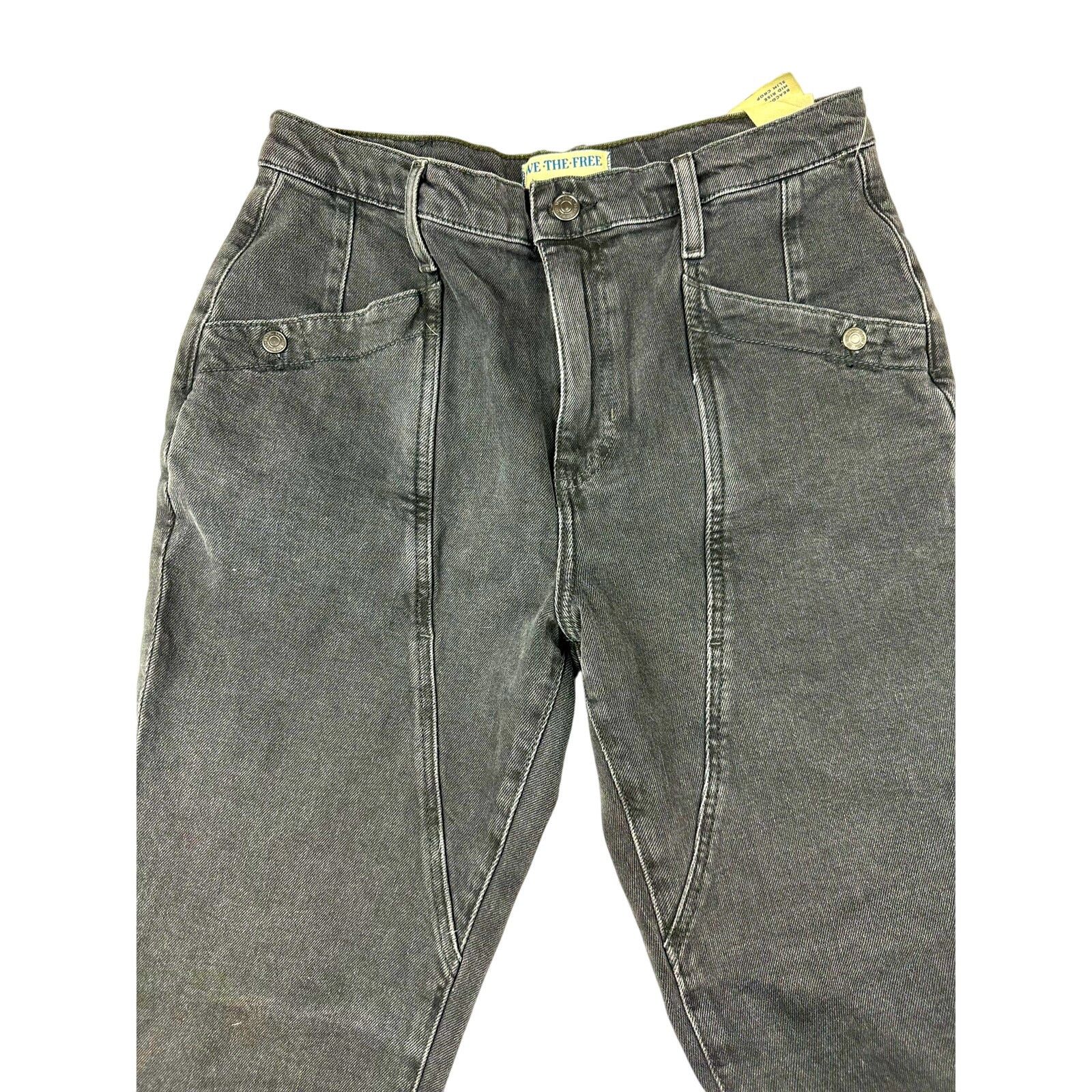Free People Free People Beacon Mid Rise Slim Crop Jeans Black Quartz 30 Size 30" / US 8 / IT 44 - 12 Thumbnail