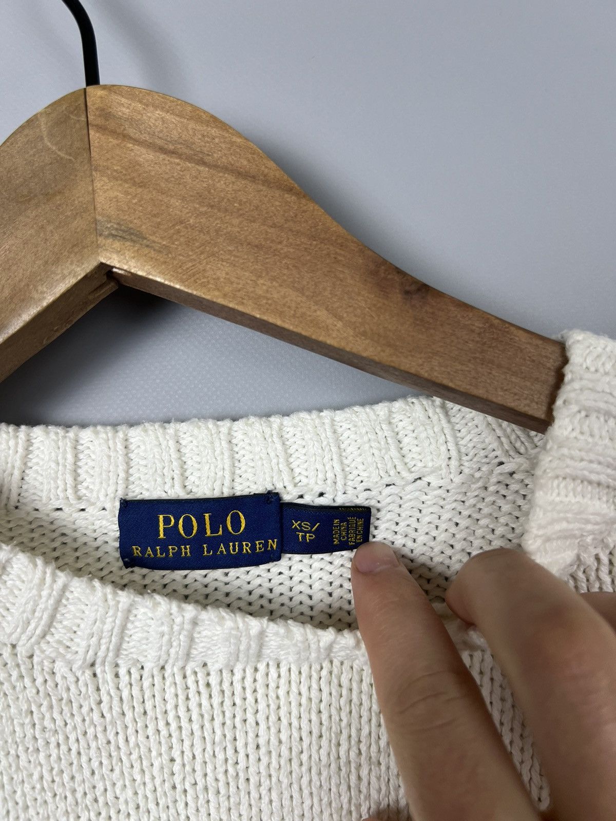 Polo Ralph Lauren (XS) Polo Ralph Lauren white cotton sweater Size XS / US 0-2 / IT 36-38 - 3 Thumbnail