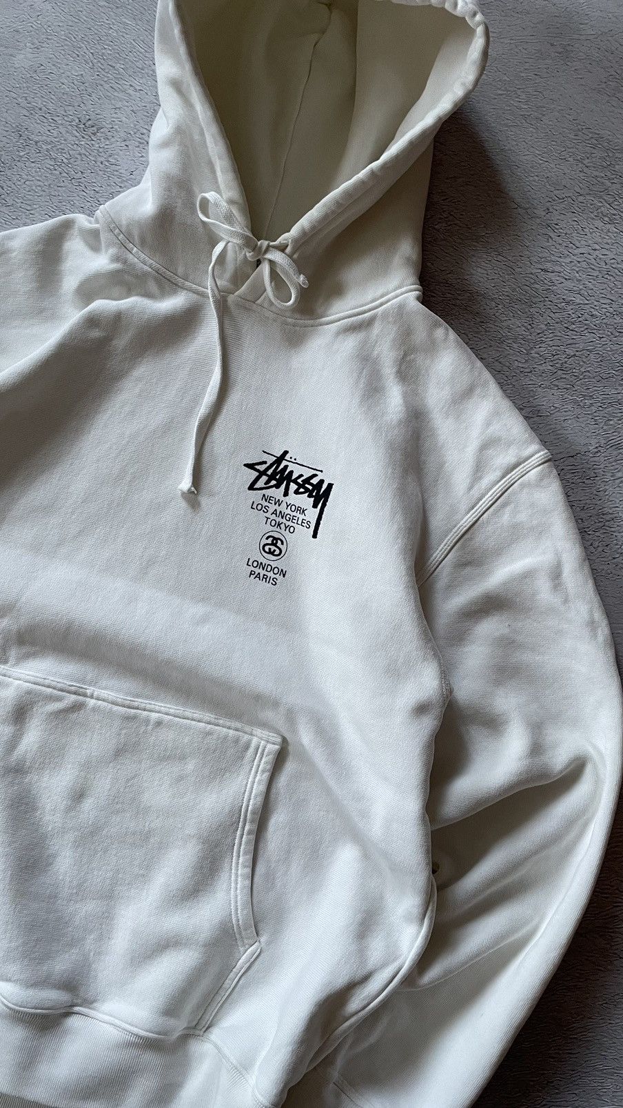 Stussy Vintage Hoodie Stussy World Tour Hooded White Rare Logo Size US L / EU 52-54 / 3 - 8 Thumbnail