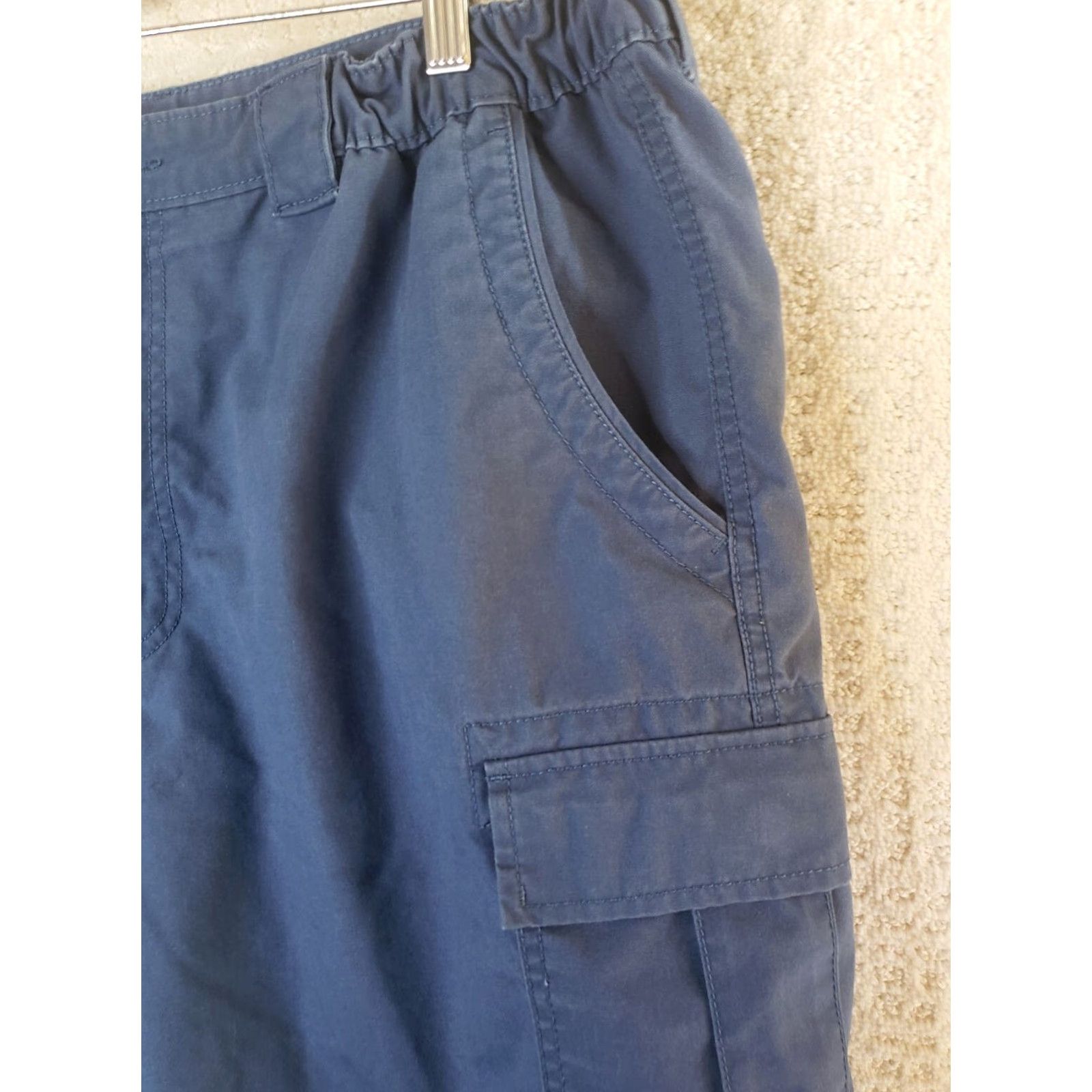 Savane Savane Cargo Shorts Blue Elastic Waist Cotton Outdoor Hiking Utility 40x9 Men Regular 40in Flat Front Pockets Size US 40 / EU 56 - 4 Thumbnail