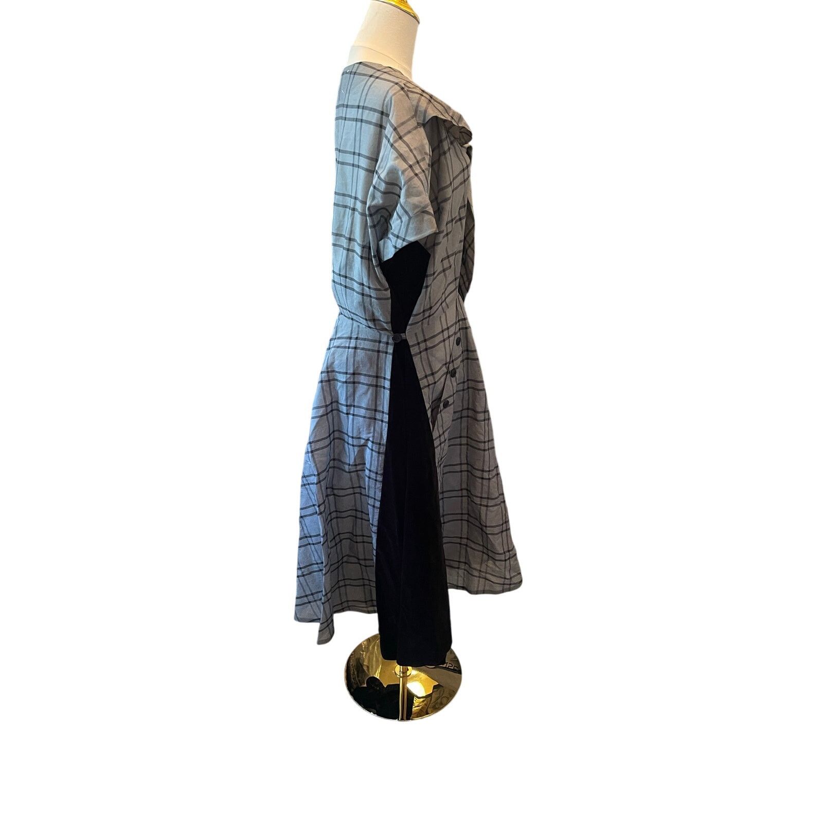 Maison Margiela Maison Margiela Plaid/Velvet Midi Dress, Size 40 NWT Size S / US 4 / IT 40 - 3 Thumbnail