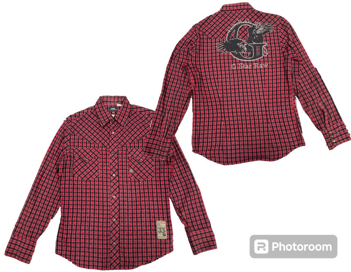 G-Star Y2K G STAR RAW BUTTON UP SHIRT BIG LOGO ON BACK Size US M / EU 48-50 / 2 - 1 Thumbnail