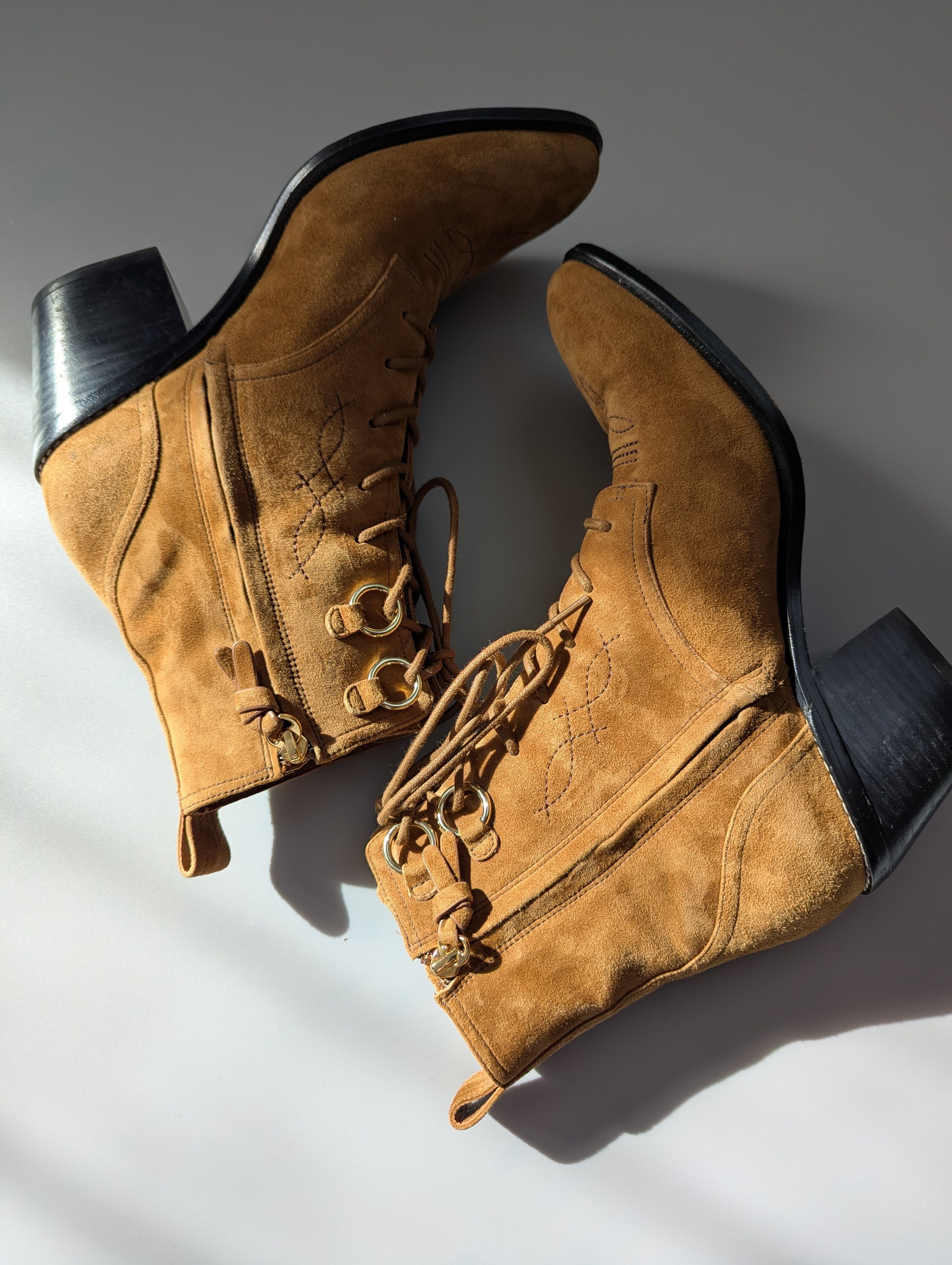 Diane von Furstenberg × Japanese Brand Diane Von Furstenberg Dakota Suede Ankle Boots Size US 8 / IT 38 - 5 Thumbnail