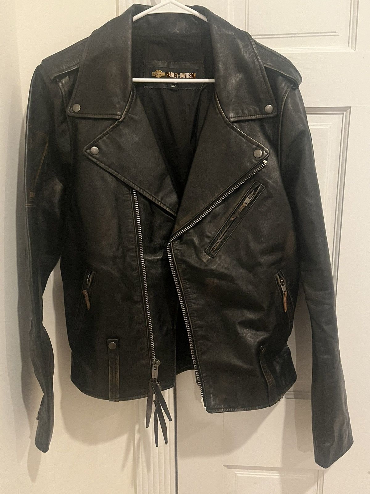 image of Harley Davidson Leather Jacket in Black, Men's (Size Large)