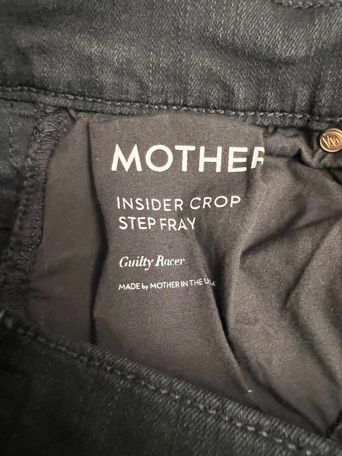 Designer Mother Striped Crop Step-Hem Fray Jeans in Guilty Racer Size 42" / US 20 - 8 Thumbnail