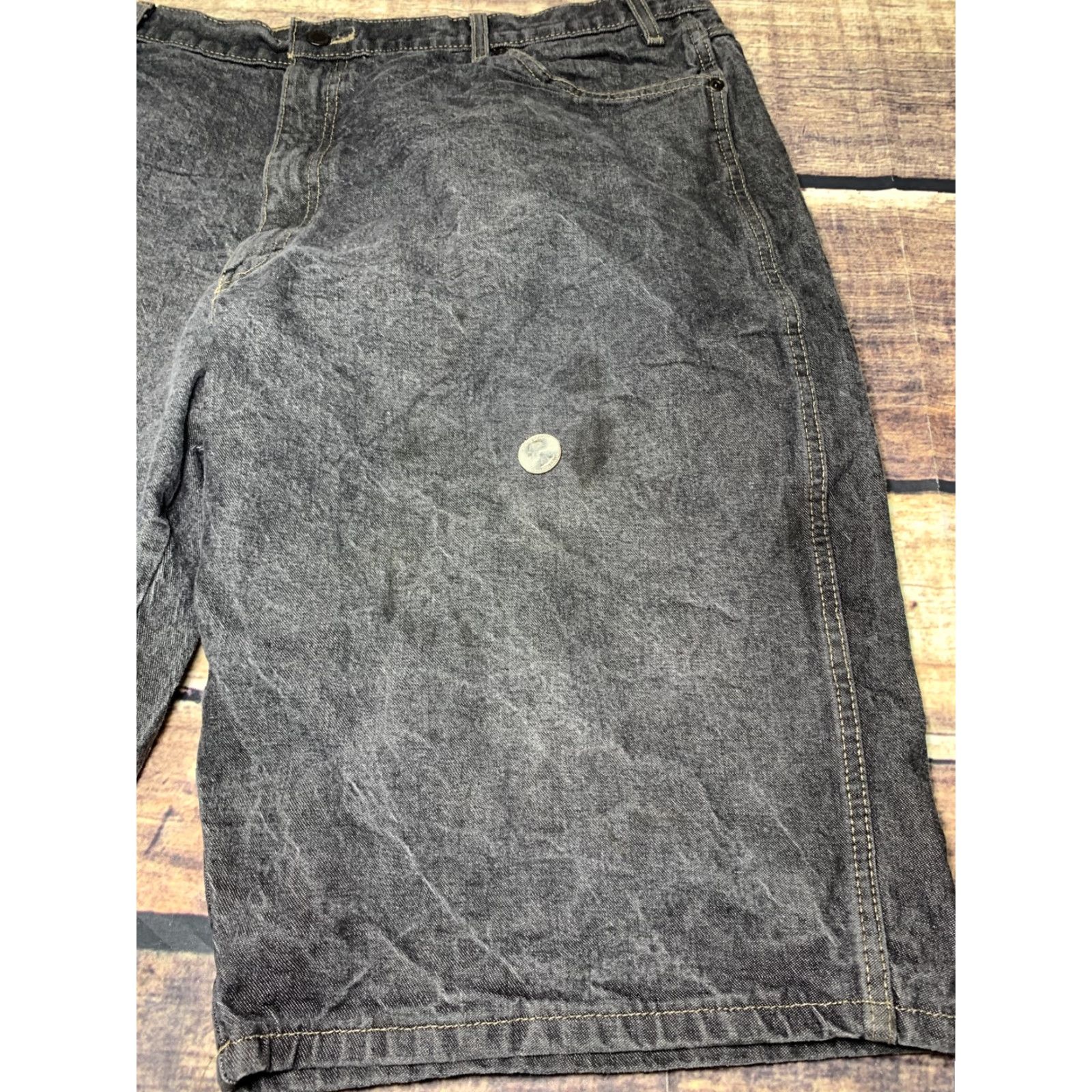 Dickies Dickies Men's Denim Work Shorts 42 Loose Fit ER305BK Black 14in Inseam Cargo Pockets Workwear Pants Mens Size US 42 / EU 58 - 2 Thumbnail