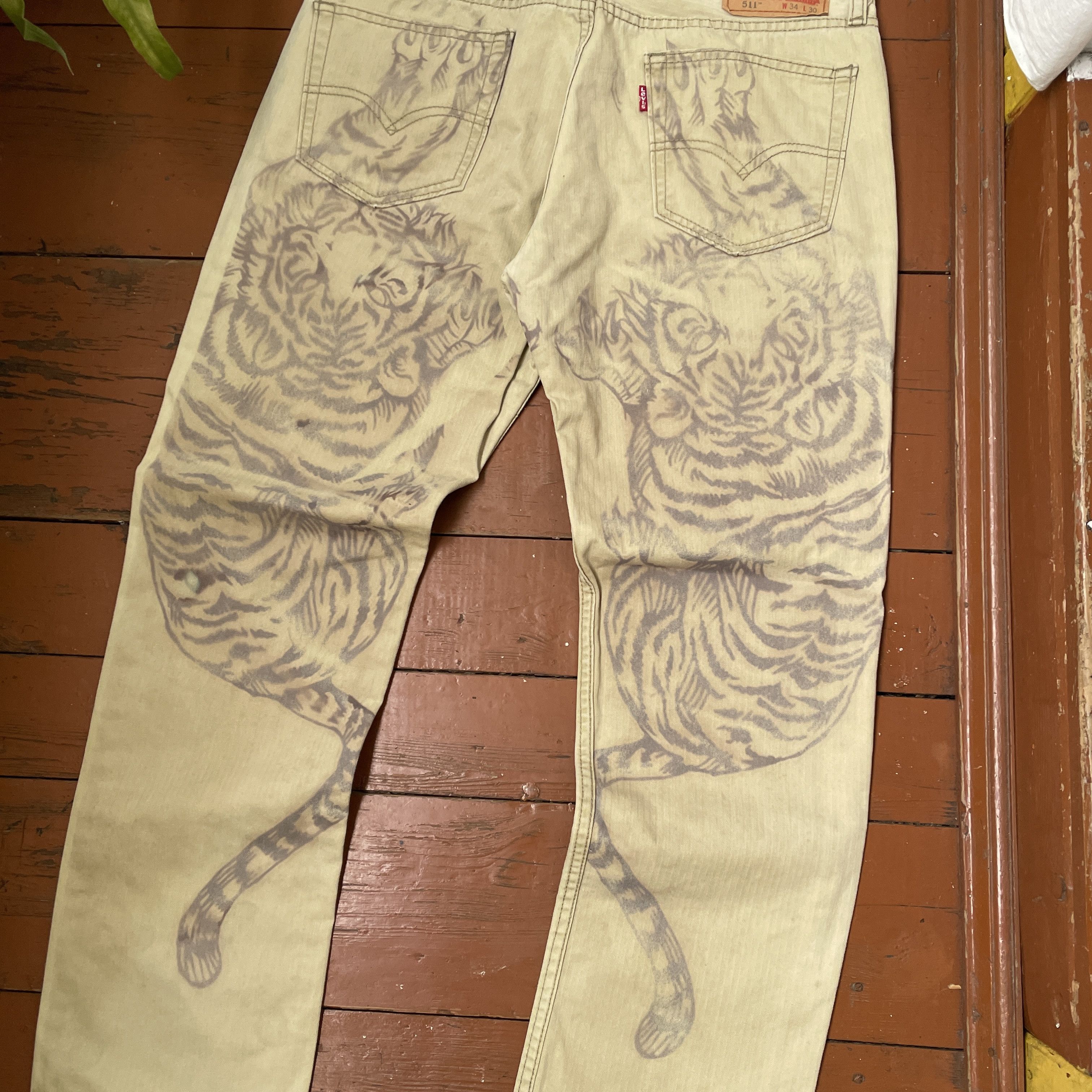 Levi's Levi's Custom Pants Tiger y2k opium animal Art 1of1 Rare Size US 34 / EU 50 - 5 Thumbnail