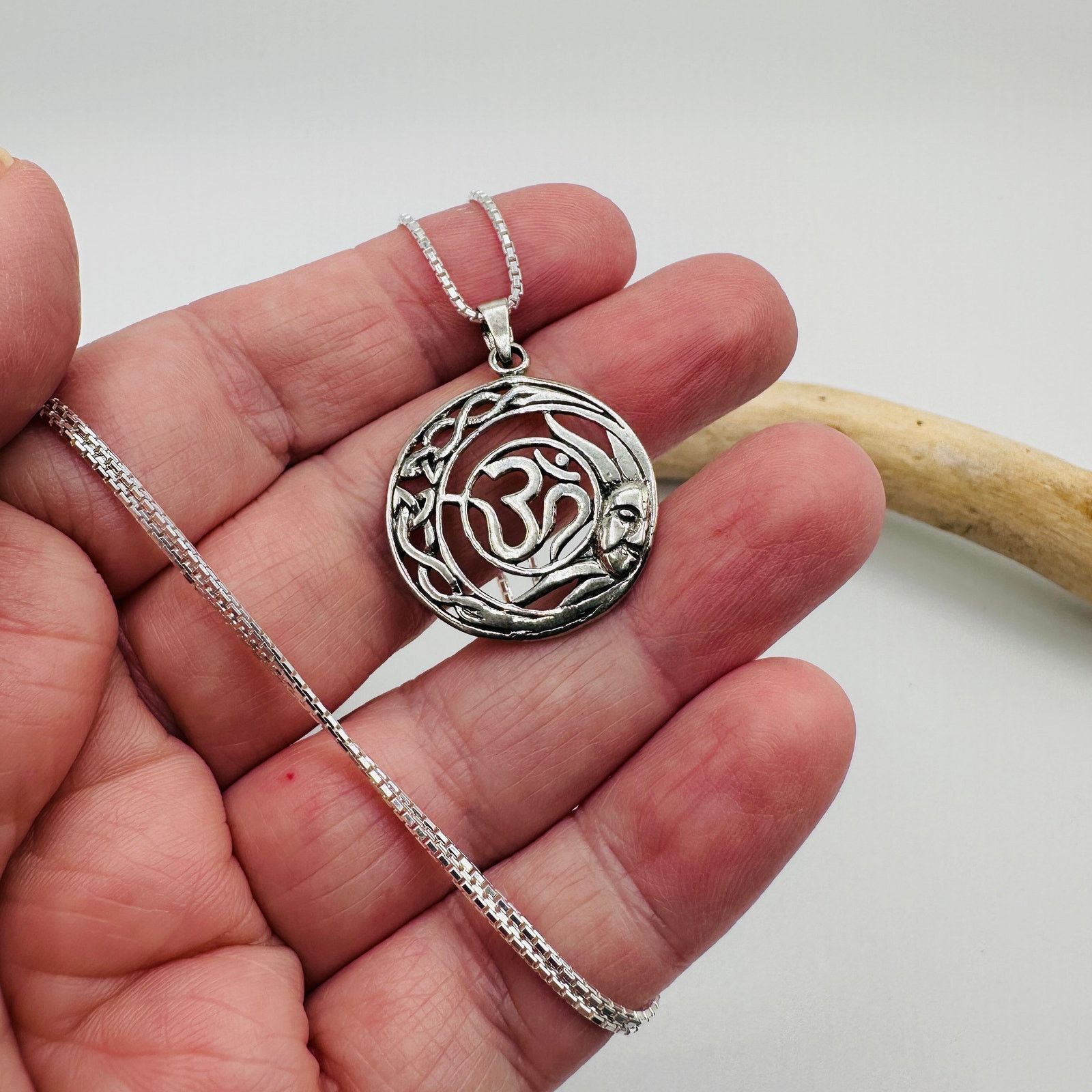 The Unbranded Brand Sterling Silver Om Pendant Necklace-Celtic Jewelry Size ONE SIZE - 4 Thumbnail