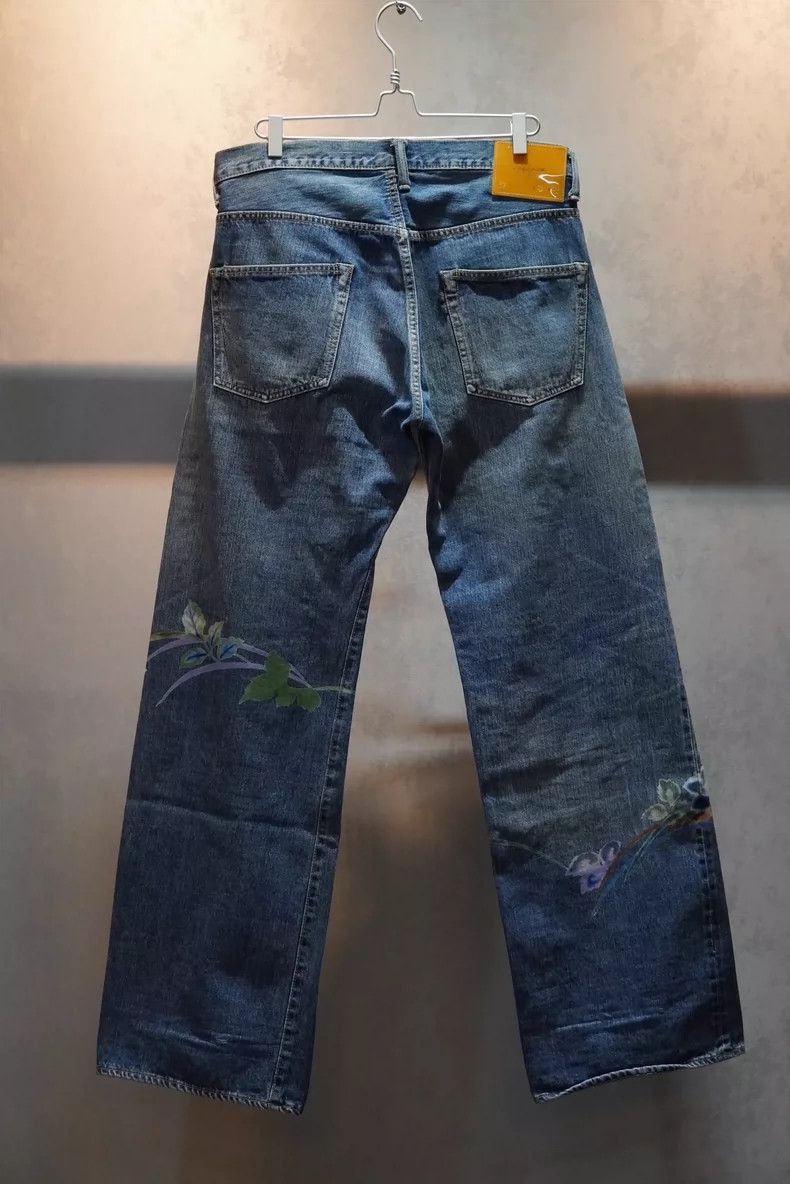 Yohji Yamamoto Yohji Yamamoto Yohji Yamamoto Floral Embroidered Denim Pan Size US 36 / EU 52 - 2 Thumbnail