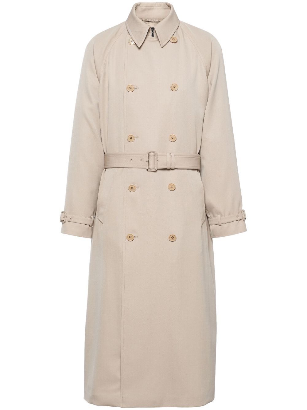 Prada o1bcso1str1025 Garbadine Double-Breasted Trench Coat Size US L / EU 52-54 / 3 - 1 Thumbnail