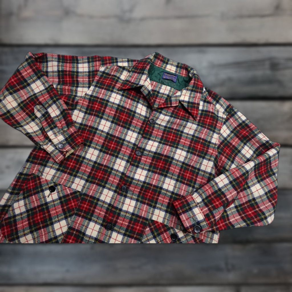 Pendleton Pendleton Jacket Mens XL Red Plaid Wool Overcoat 80s Vintage Lumberjack Outdoors (Jacket) Size US XL / EU 56 / 4 - 1 Thumbnail