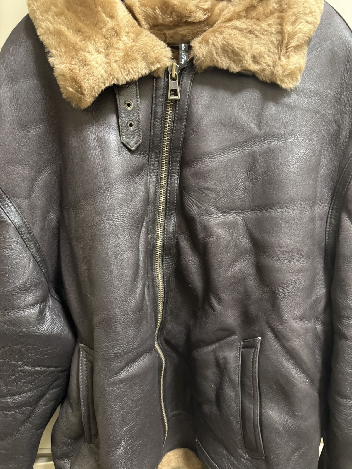 Other Wolfie Shearling Lamb Mens Moto Jacket Size US L / EU 52-54 / 3 - 3 Thumbnail