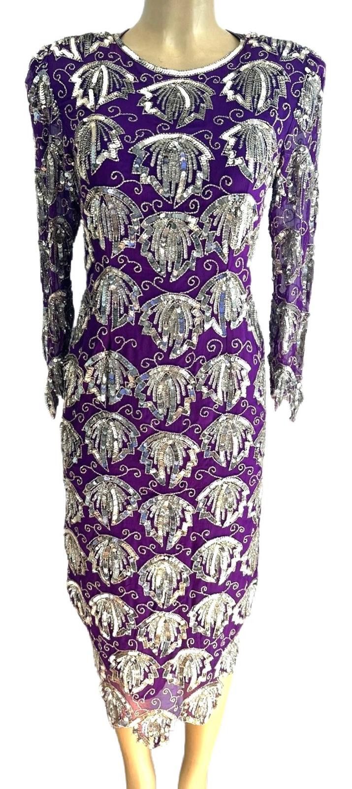 Other Sequined Dress Purple Silver size 12 Size XL / US 12-14 / IT 48-50 - 1 Preview