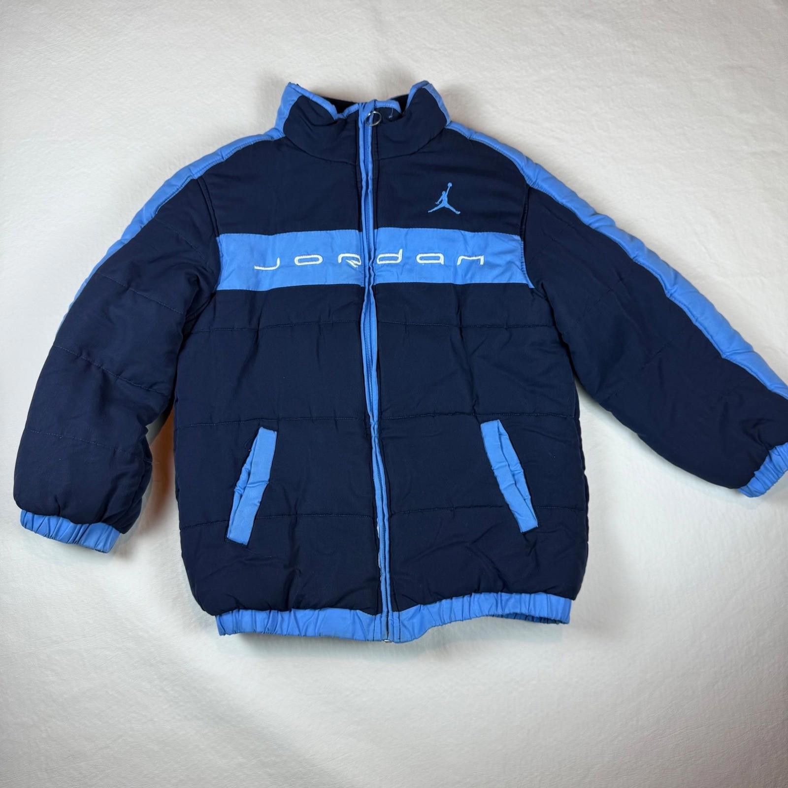 Jordan Brand Jordan Kids Navy Blue Puffer Jacket Fleece Lined Winter Coat Size US S / EU 44-46 / 1 - 1 Thumbnail