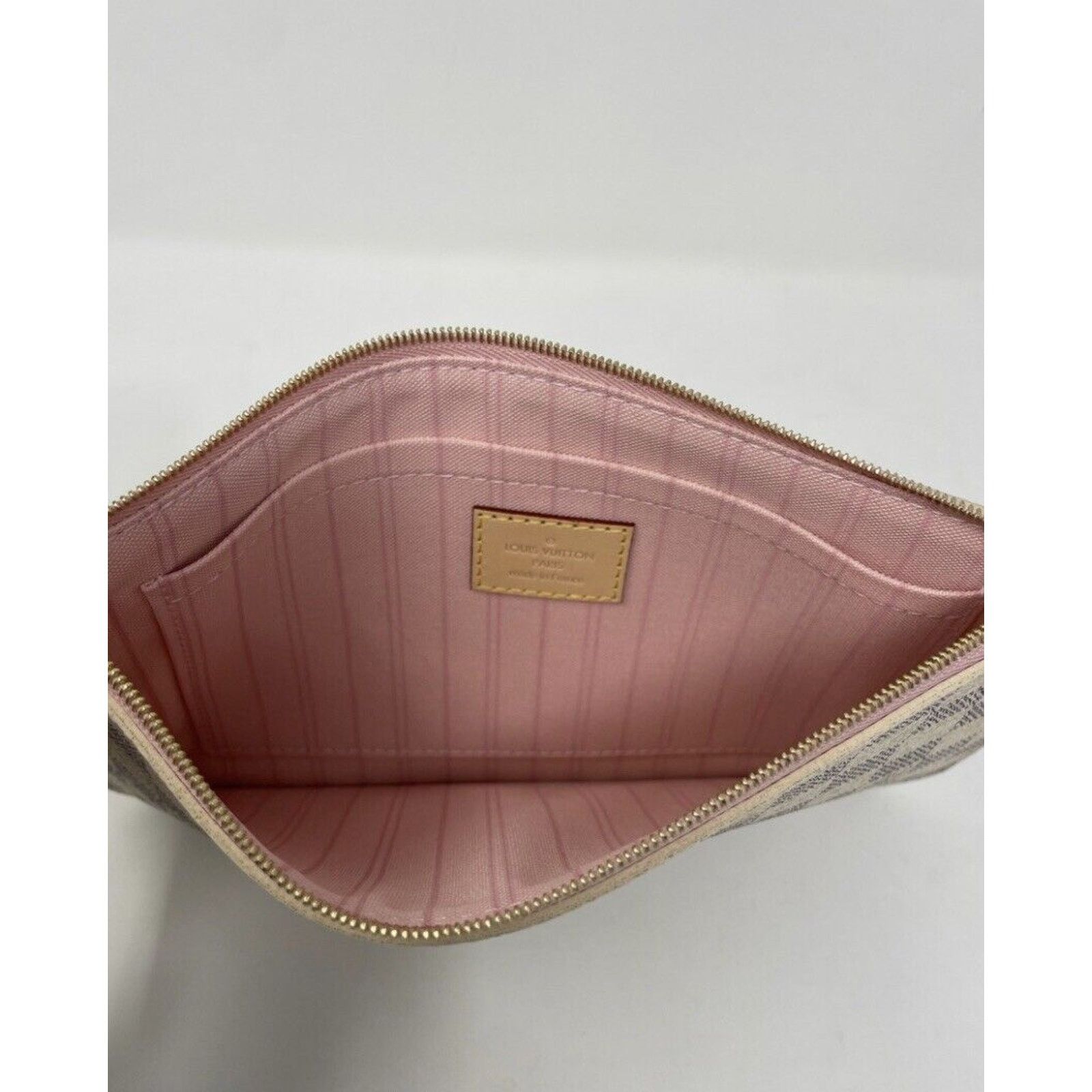 Louis Vuitton Neverfull MM Damier Azur Rose Ballerine Pink Pochette Size ONE SIZE - 10 Thumbnail