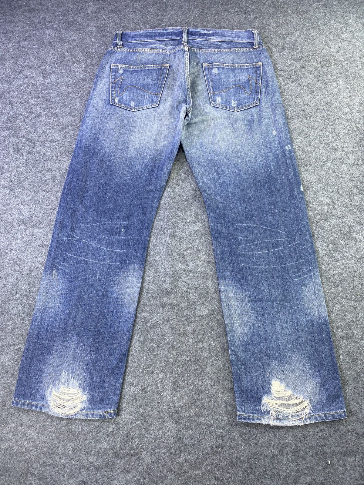 Japanese Brand × Jean Savignac 'de Denim Distressed Blue Wash Jeans - J956 Size US 34 / EU 50 - 4 Thumbnail