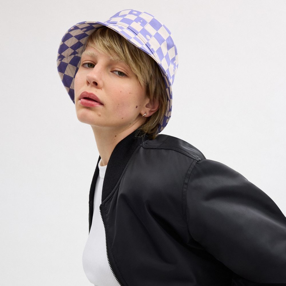 Coach NWT Coach Checkerboard Print Bucket Hat size XS/S Size ONE SIZE - 8 Thumbnail