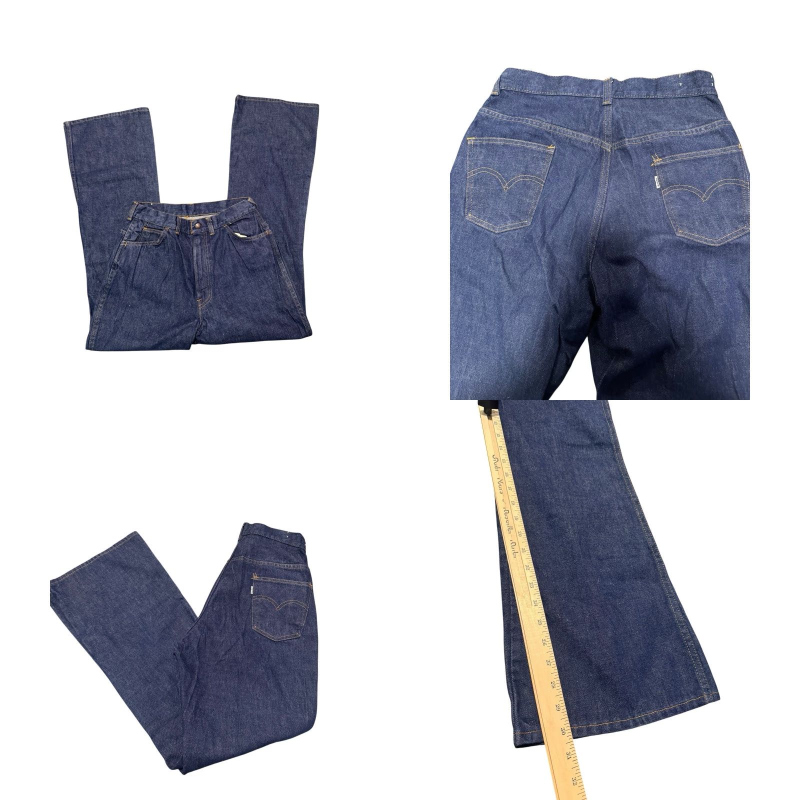 Levi's VINTAGE Levi's Big E White Tab Jeans Women's 1960s Wide-Leg 30 Regular Blue Snap Zip Pants For Gals Size 30" / US 8 / IT 44 - 8 Thumbnail