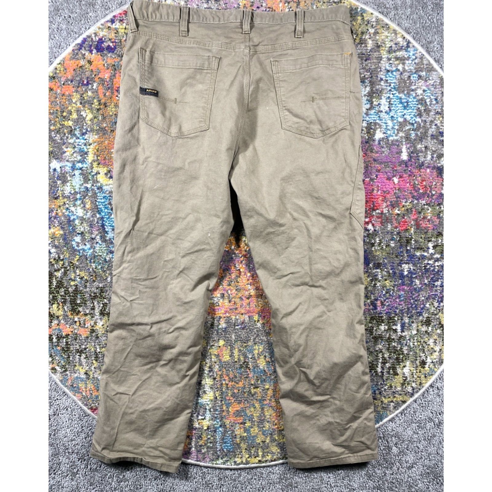 Ariat Ariat Pants Mens 38x30 Tan Brown Rebar M4 Relaxed Canvas Straight Leg Workwear Size US 38 / EU 54 - 2 Thumbnail
