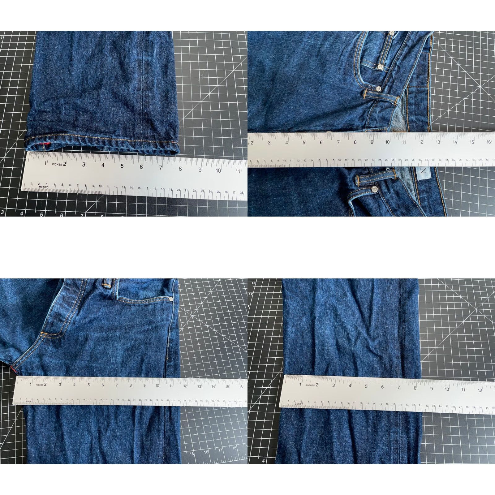 Gustin Gustin California Straight Leg Jeans Men's 32 x 33 Blue Raw Selvedge Denim 5-Pocket Straight Rise Mid Vintage: No Mens Size US 32 / EU 48 - 8 Thumbnail