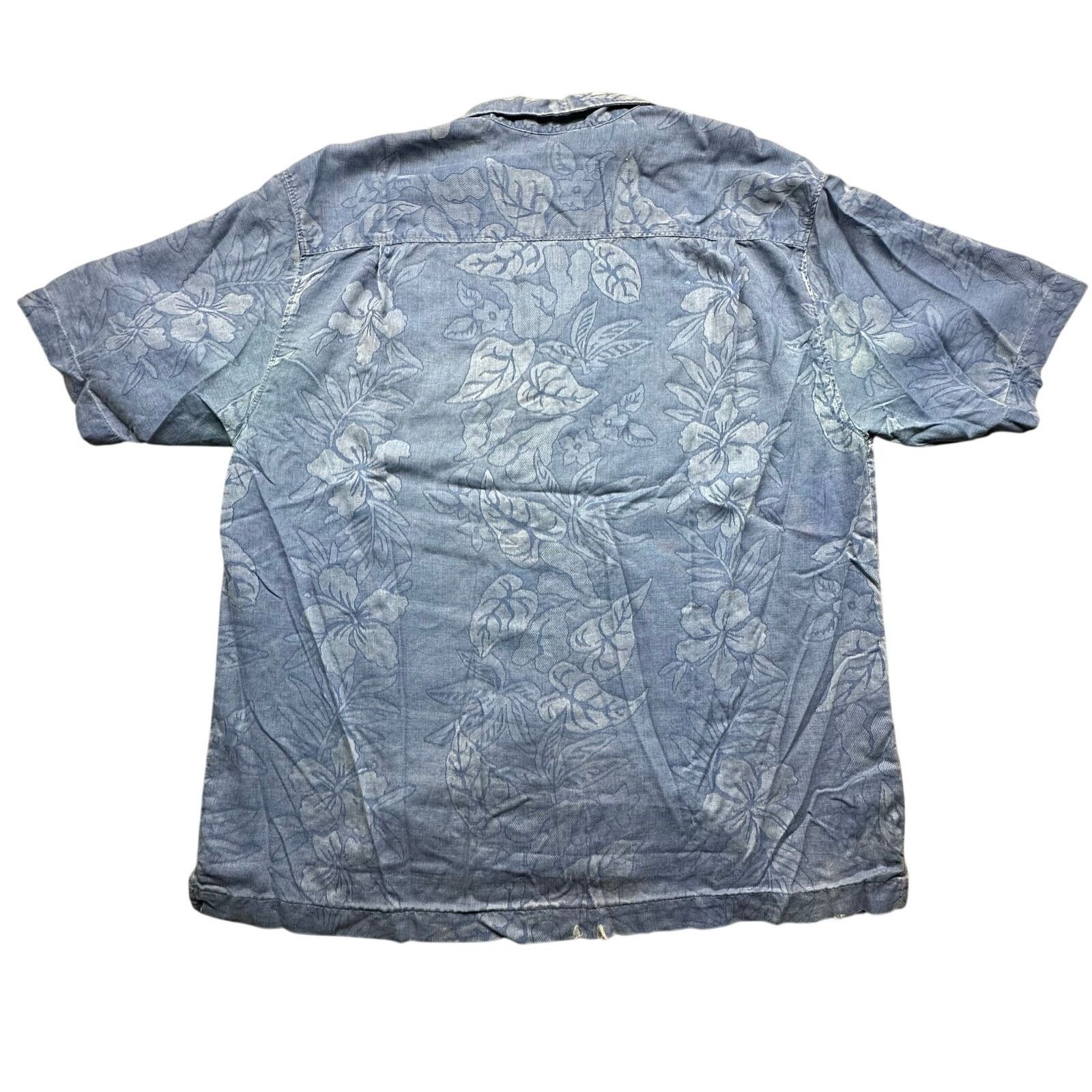 Tommy Bahama Tommy Bahama 100% Silk Floral Hawaiian Shirt Mens M Blue Size US M / EU 48-50 / 2 - 2 Thumbnail