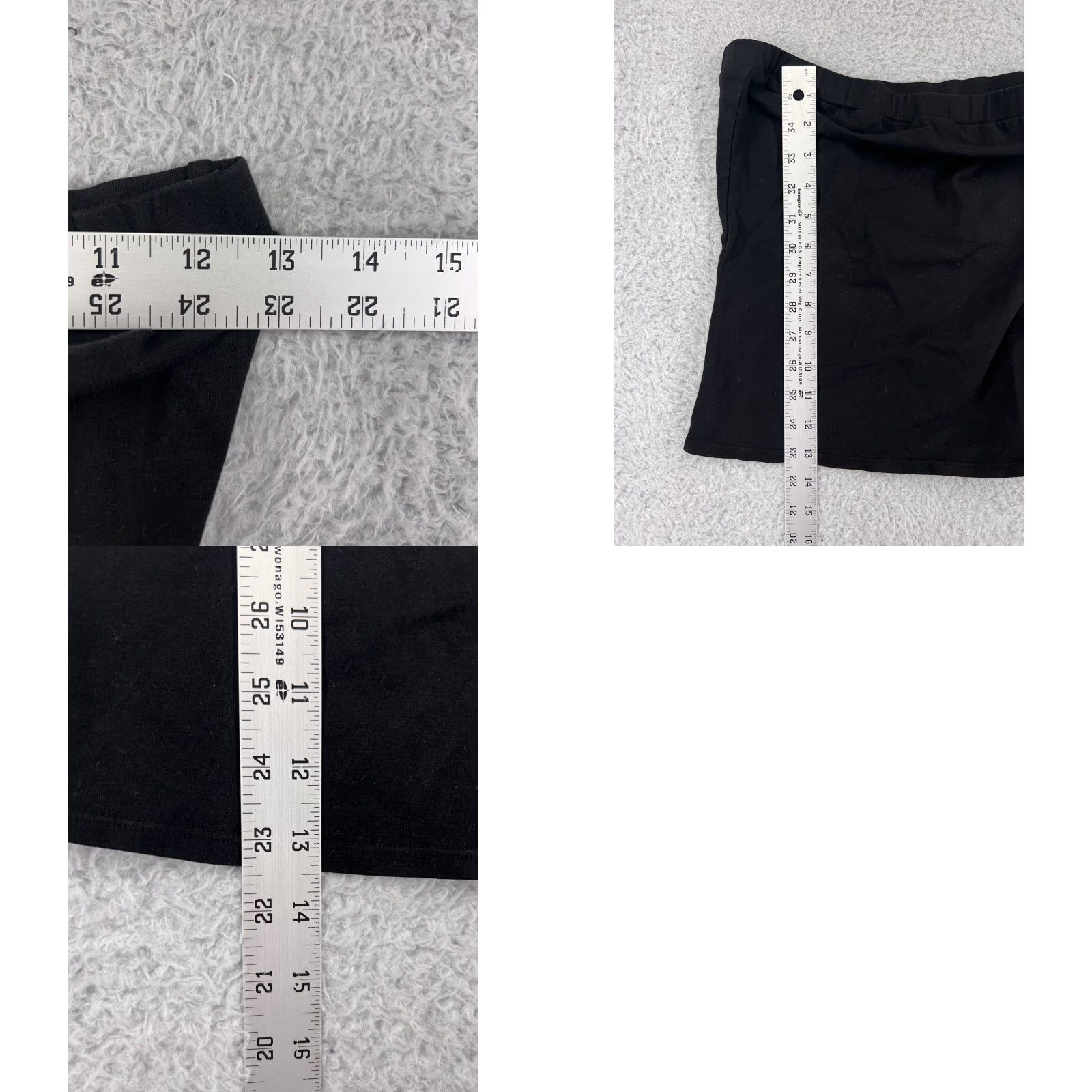 Vintage LA Made Skirt Womens Medium Black Jersey Fabric Cotton Stretch Elastic Waist Size M / US 6-8 / IT 42-44 - 9 Thumbnail
