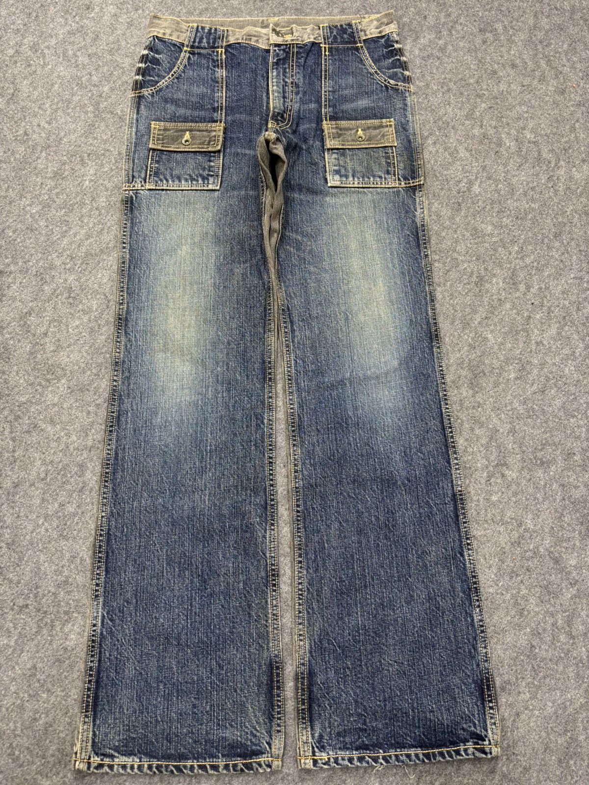Japanese Brand 💥90s Style💥Japanese Brand Two Tones Sturdy Bush Denim F692 Size US 31 - 19 Thumbnail