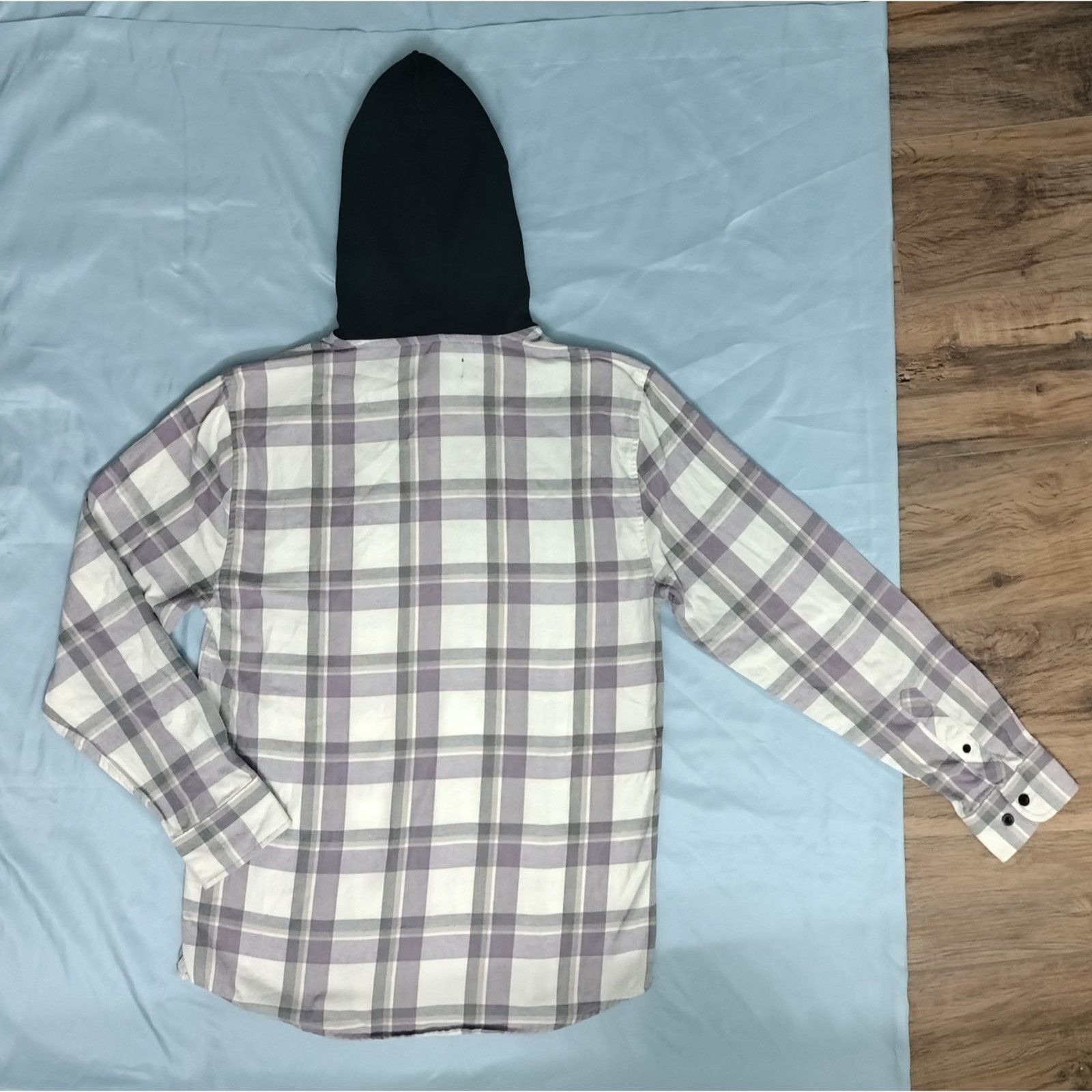 Other NoBo Mens Small Button Up Flannel Hooded Shacket Shirt Plaid Size US S / EU 44-46 / 1 - 2 Thumbnail