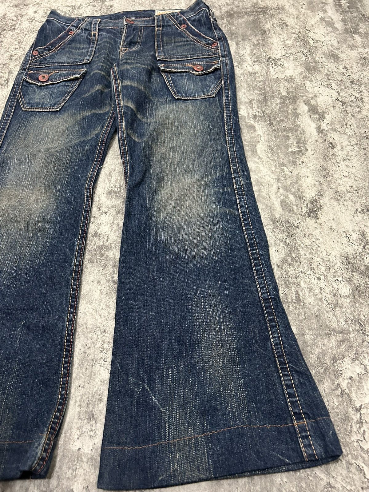 If Six Was Nine × Japanese Brand × Tornado Mart Vintage Brapers Front Pocket Flare Jeans Size US 29 - 4 Thumbnail