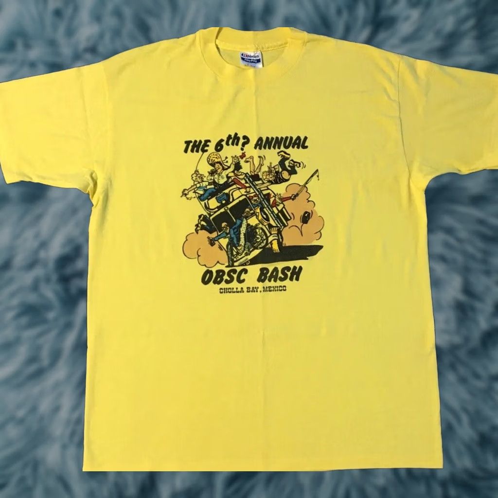 Vintage VINTAGE 80s OBSC Bash Mexico Shirt XL BeER Biker Beach Bar Funny Drinking Grunge 90s Shirt Mens XL Yellow Mexico Graphic Tee Size US XL / EU 56 / 4 - 1 Thumbnail