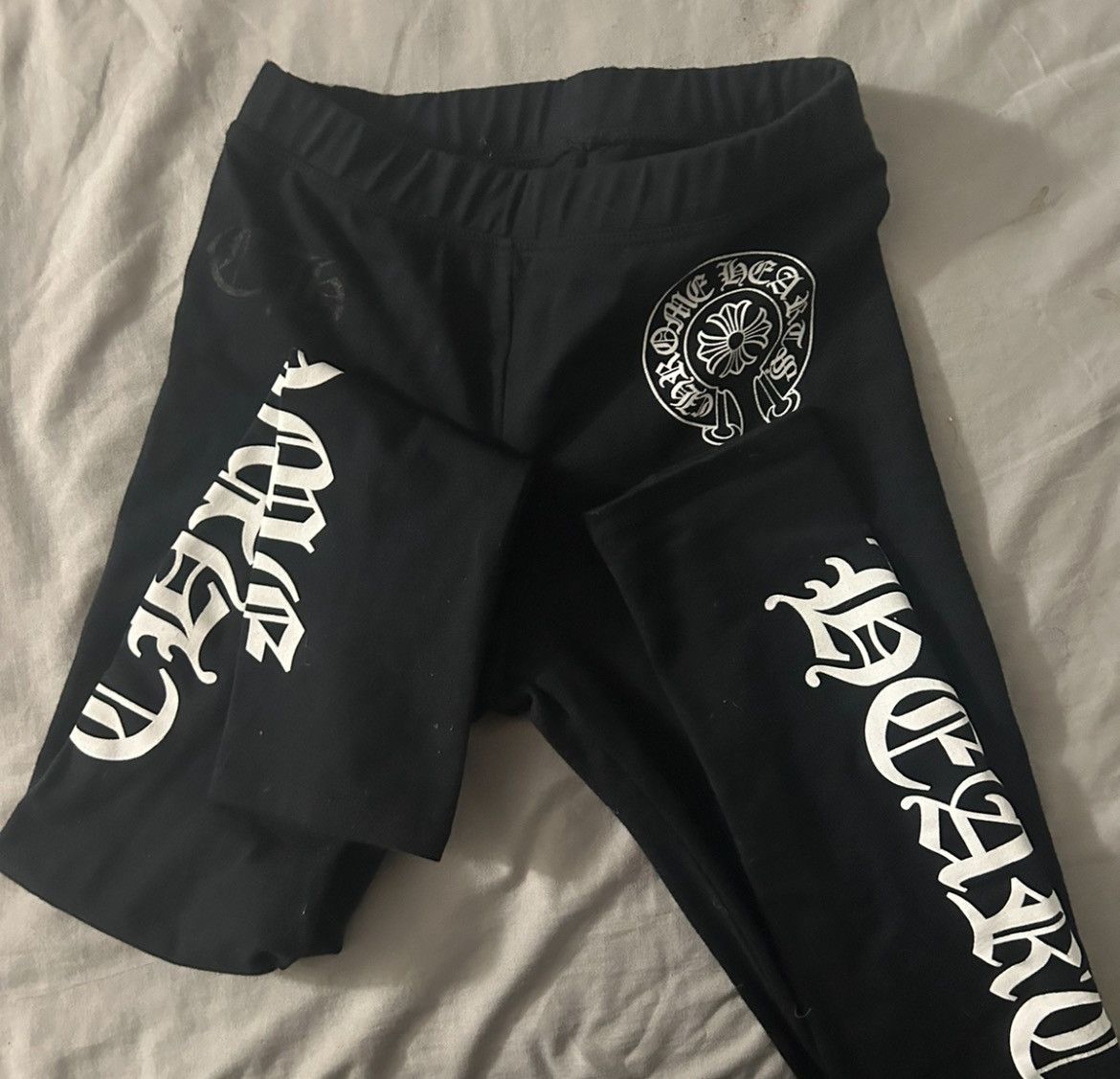 image of Chrome Hearts “F You” Leggings in Black, Women's (Size 26)