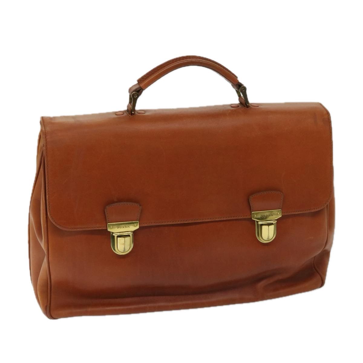 image of Prada Hand Bag Leather Brown Auth Bs12617, Women's