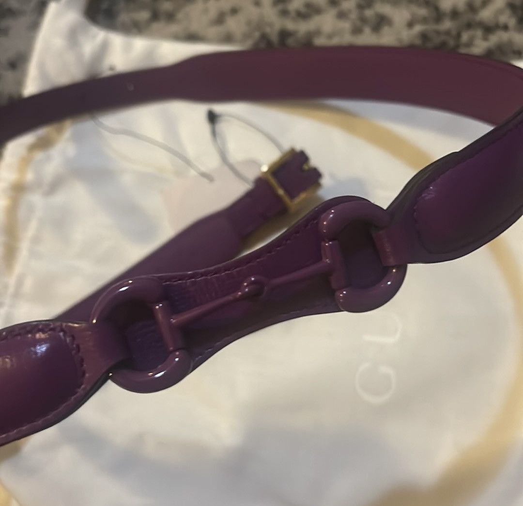 Gucci Gucci Horsebit Leather Belt Purple size 75 Size ONE SIZE - 4 Thumbnail